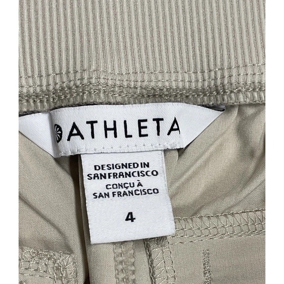 ATHLETA Brooklyn Mid Rise Ankle Pant Cream‎ Ivory Pockets Stretchy Womens Size 4 - Picture 8 of 12